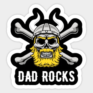 Viking Skull Dad Rocks Sticker